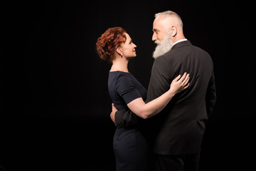 man and woman embracing