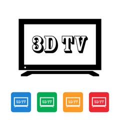 3D TV icon, television