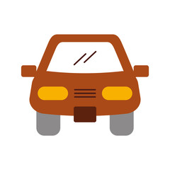 cartoon car vehicle transport front view icon vector illustration