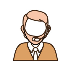 colorful  man call center over white background vector illustration