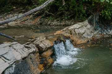 Small mountain waterfall