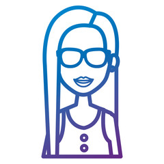 beautiful woman avatar character vector illustration design