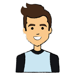 young man avatar character vector illustration design