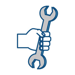 colorful  wrench  an hand  over white  background  vector illustration