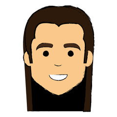 Fototapeta premium young man with hair long avatar character vector illustration design