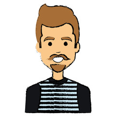 young man with beard avatar character vector illustration design
