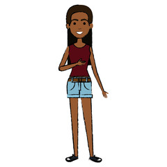 beautiful black woman avatar character vector illustration design