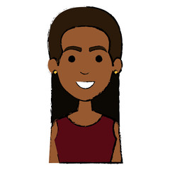 beautiful black woman avatar character vector illustration design