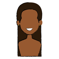 beautiful black woman shirtless avatar character vector illustration design