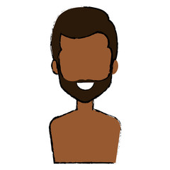 young man shirtless avatar character vector illustration design