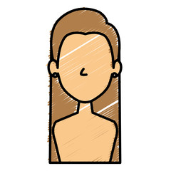 beautiful woman shirtless avatar character vector illustration design