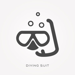 Silhouette icon diving suit