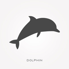 Silhouette icon dolphin