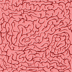 Seamless pattern with brains. Vector illustration
