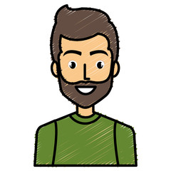 young man with beard avatar character vector illustration design