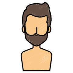 young man shirtless avatar character vector illustration design