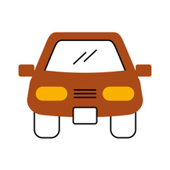 cartoon car vehicle transport front view icon vector illustration