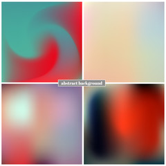 Set of blurred vector backgrounds. Colored bright abstract illustration. Template. Web.