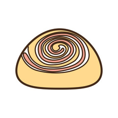 cinnamon roll icon over white background vector illustration