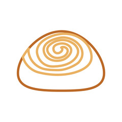 cinnamon roll icon over white background vector illustration