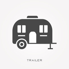 Silhouette icon trailer