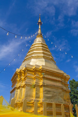 pagoda Thailand and blue sky .