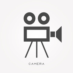 Silhouette video camera icon