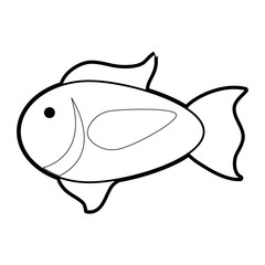 Fish of animal sea life and ecosystem theme Isolated design Vector illustration