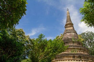 pagoda Thailand and blue sky .