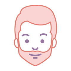 young man head with beard avatar character vector illustration design