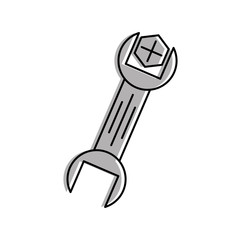 wrench and screw tools repair support mechanical icon vector illustration