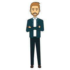 elegant businessman avatar character vector illustration design