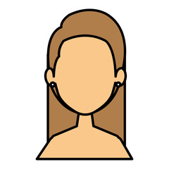 beautiful woman shirtless avatar character vector illustration design