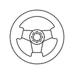 Obraz premium car steering wheel function part vehicle icon vector illustration