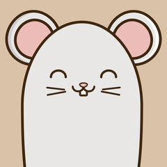 cute mouse icon over brown background colorful design vector illustration