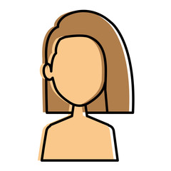 beautiful woman shirtless avatar character vector illustration design