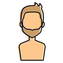 young man shirtless avatar character vector illustration design