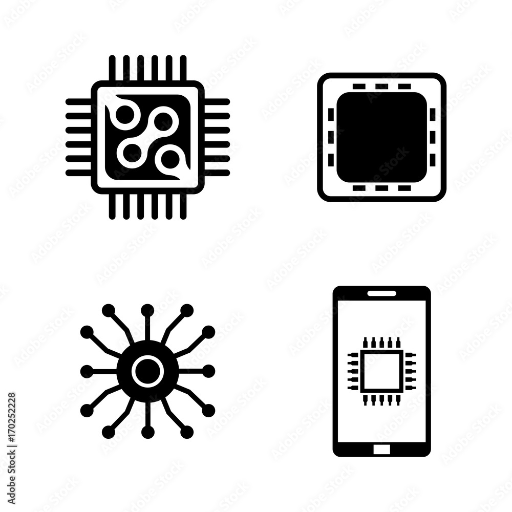 Poster electronics. simple related vector icons set for video, mobile apps, web sites, print projects and y