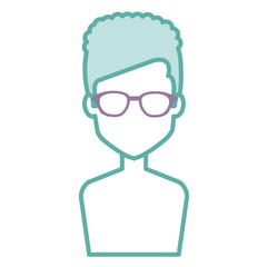 young man shirtless avatar character vector illustration design