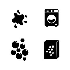Laundry. Simple Related Vector Icons Set for Video, Mobile Apps, Web Sites, Print Projects and Your Design. Black Flat Illustration on White Background.