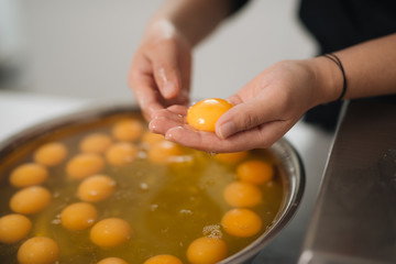 Bakery chef cooking bake in the kitchen professional