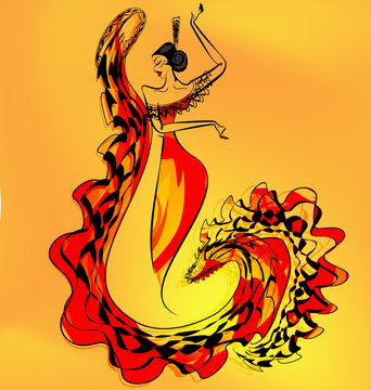 figure of flamenco dancer girl