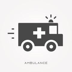 Silhouette icon ambulance