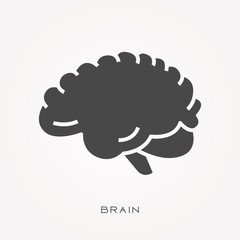 Silhouette icon brain