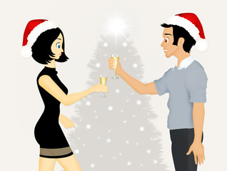 couple celebrate Christmas