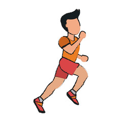 Fototapeta na wymiar Man running of athlete training and fitness theme Isolated design Vector illustration