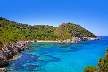 beautiful bay near afionas, porto timoni, corfu island, greece