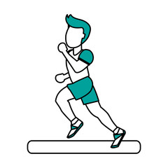 Obraz premium Man running of athlete training and fitness theme Isolated design Vector illustration