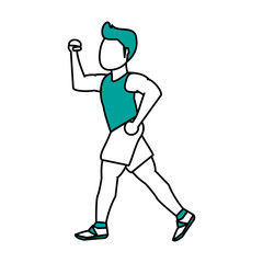 Man running of athlete training and fitness theme Isolated design Vector illustration