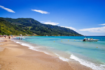 Fototapeta na wymiar beach in agios georgios, corfu island, greece